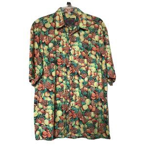 Vintage Elsbach Fruit Print Hawaiian Camp Shirt EU 39/40 Fits Large Cotton